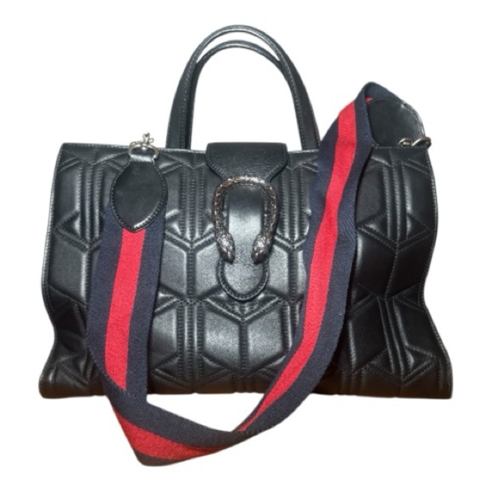 Gucci Black Quilted Leather Dionysus Flap Tote.